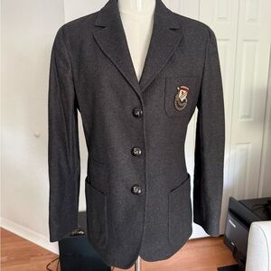 Emporio Armani Women's Gray wool Blazer with Crest
